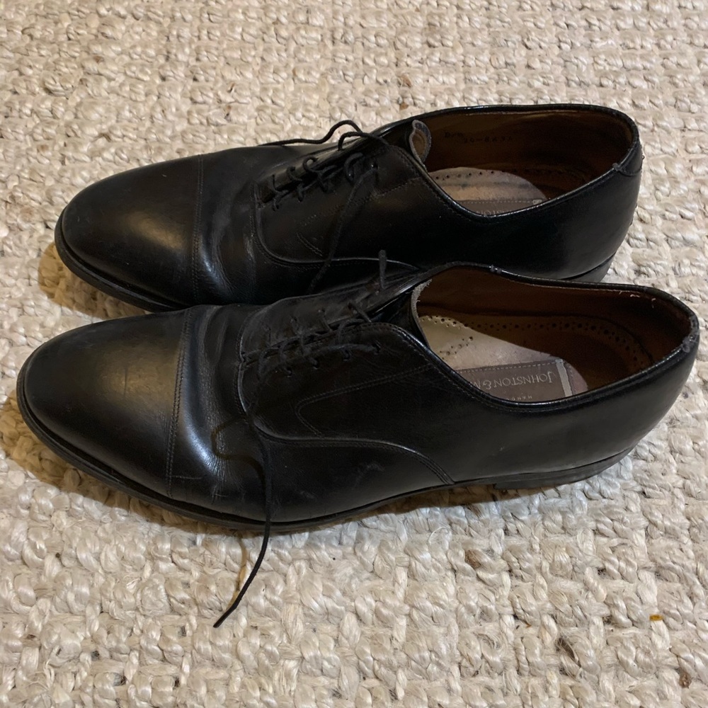 Johnston & Murphy black leather shoes (size 11)